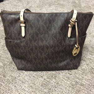 Brown Michael Kors Logo Purse